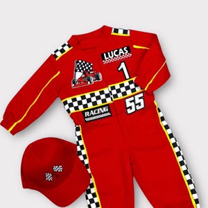 Personalized Two Fast Outfit - Toddler Race Car Costume - Kids Racing Jumpsuit - Red Racing Suit - Halloween Costume - 1st Birthday Gift