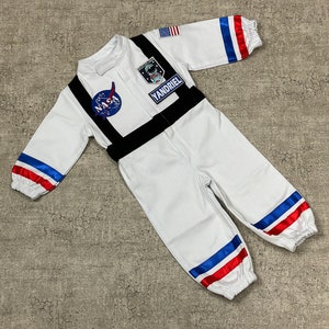 Personalized White Long Astronaut Kids Costume Space Baby Jumpsuit Toddler Space Themed Birthday Party Suit Astronaut Themed Outfit image 9