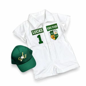 Completo da golf per bambini - Uniforme da caddy personalizzata - Tuta da golf per neonati - Buca in uno per il compleanno - Regalo per neonato