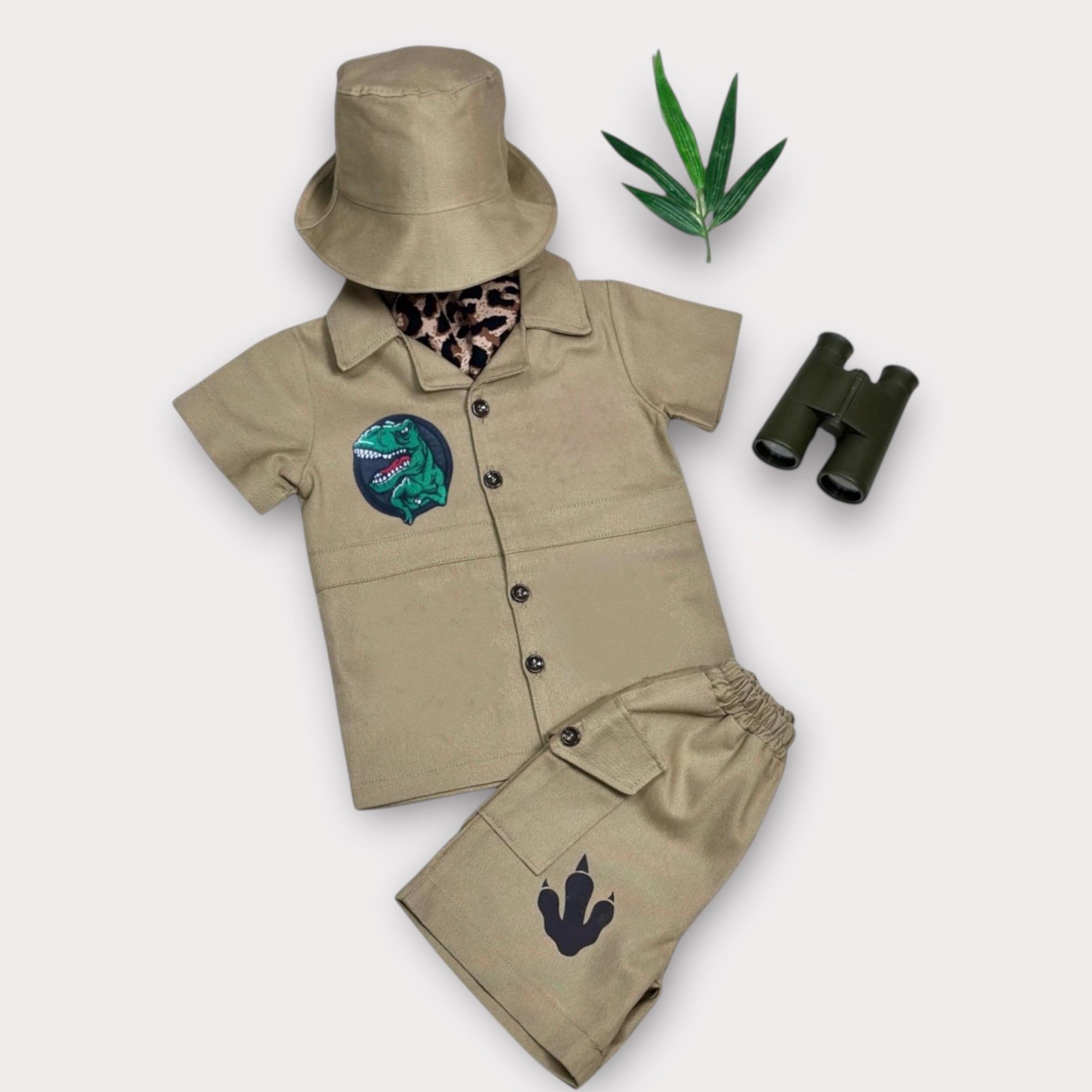 Set Rivelazione Sesso Dinosauro Boho - Fascia Premaman E Spille Per Genitori - Accessori Per Baby Shower E Foto Maternità A Tema Giungla Safari - 2