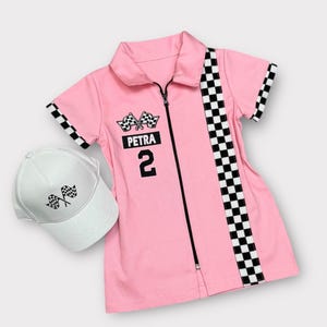 Pink Toddler Racing Dress -  Fast One Birthday Race Outfit - Fancy Halloween Costume - Kids Racer Dress