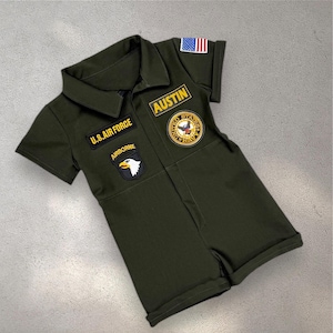 Customized Aviator Kids Costume - Baby Pilot Suit - Fighter Pilot Jumpsuit - Aircraft Pilot Flight Suit for Kids - Top One Birthday Suit