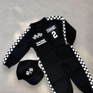 Fast One Birthday Suit - Race Car Birthday Toddler Costume - Kids Racing Jumpsuit - Baby Boy Gift - Halloween Costume - Checkered Race Suit