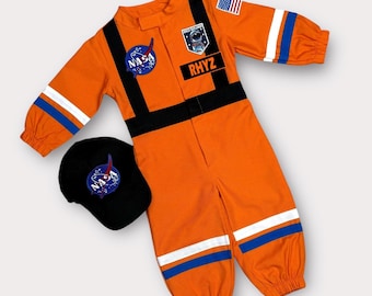Disfraz de astronauta infantil personalizado - Mono espacial para cumpleaños o Halloween - Conjunto de explorador espacial para niños pequeños