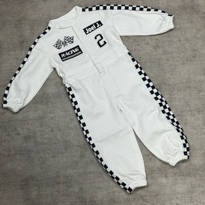 White Racing Suit Custom Personalized-Fast One Birthday Suit-Race Car Birthday-Two Fast Birthday Custom Race Suit-Halloween Costume image 7