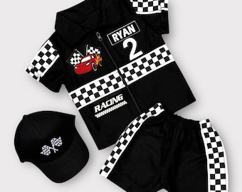 Fast One Birthday - Race Car Birthday Toddler Outfit - Kids Racing Costume - Black Racer Suit