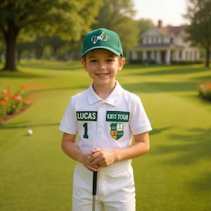 Boy Golf First Birthday - Custom Baby Golf Costume - Hole in One Birthday - Ring Bearer Outfit - Halloween Kids Costume - Caddie Uniform