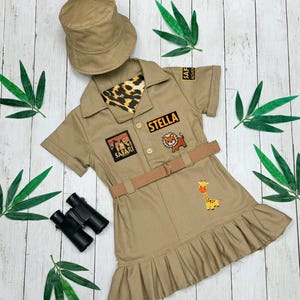 Vestido Safari para Crianças – Traje de Aniversário Wild One - Fantasia de Exploradora Safari para Meninas - Fantasia de Halloween - Fantasia Safari para Bebê
