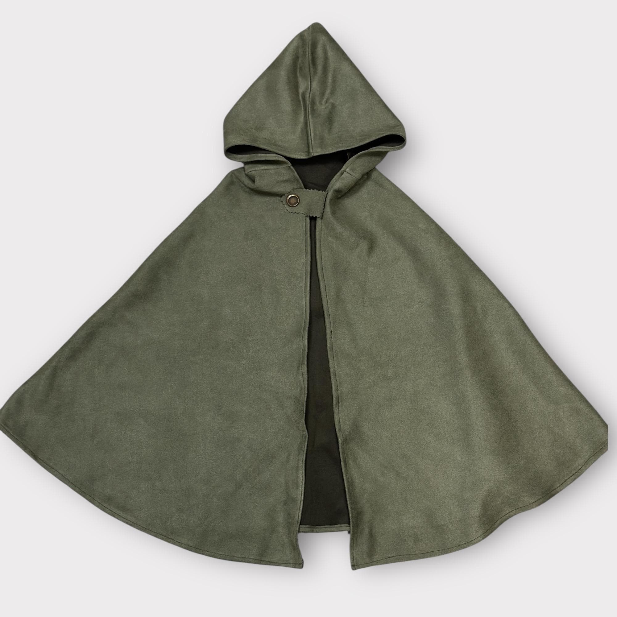 Capa medieval de bosque para niños pequeños, capa para portar anillos para bodas, capa para el primer cumpleaños, disfraz de Halloween, capa roja, capa verde