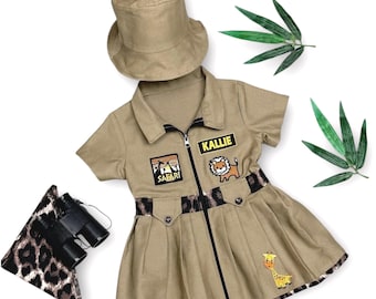 Personalized Safari Dress for Toddlers – Wild One Birthday & Halloween Outfit - Girls Safari Costume