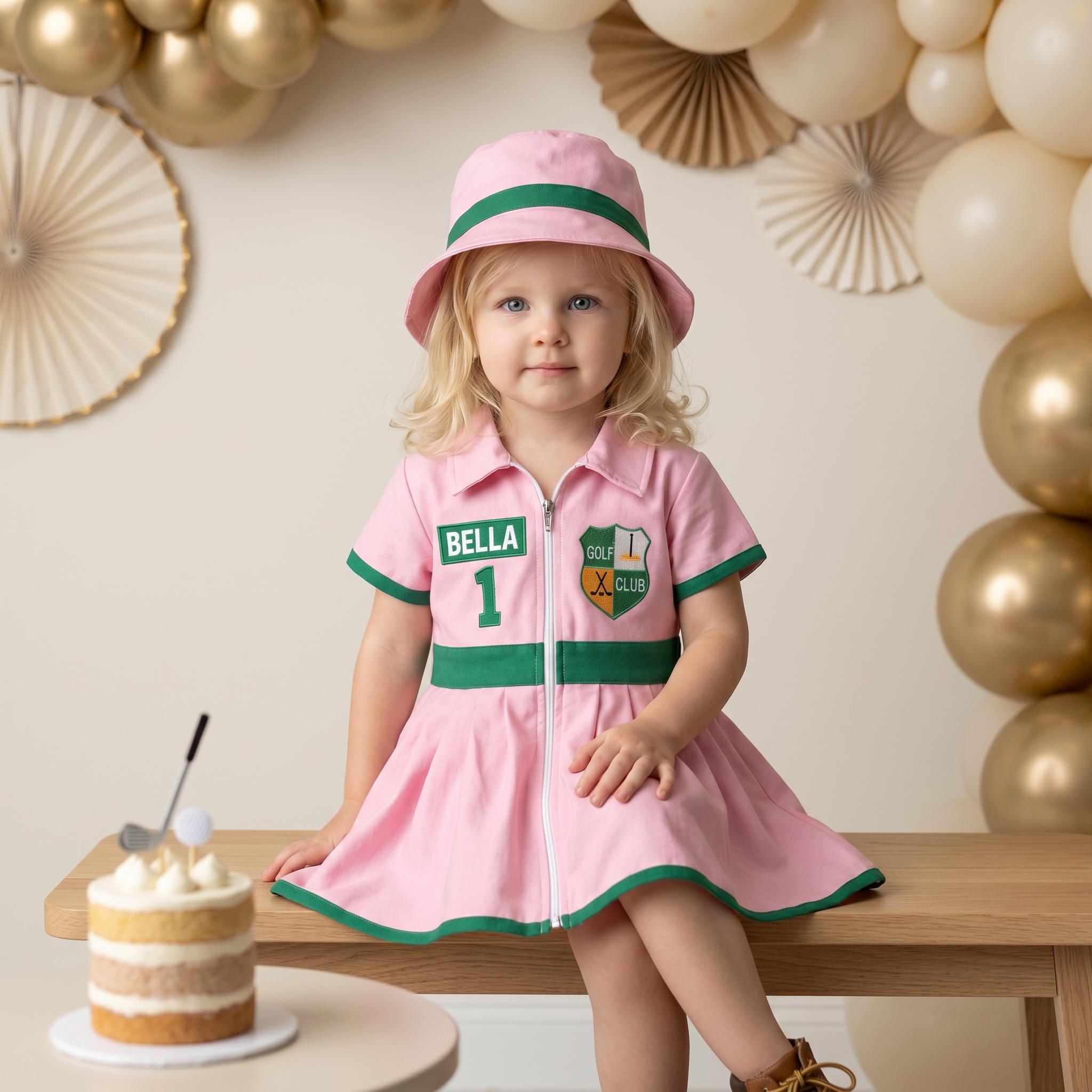 pink and green golf dress Golf Sequins Polo Dress main image 0