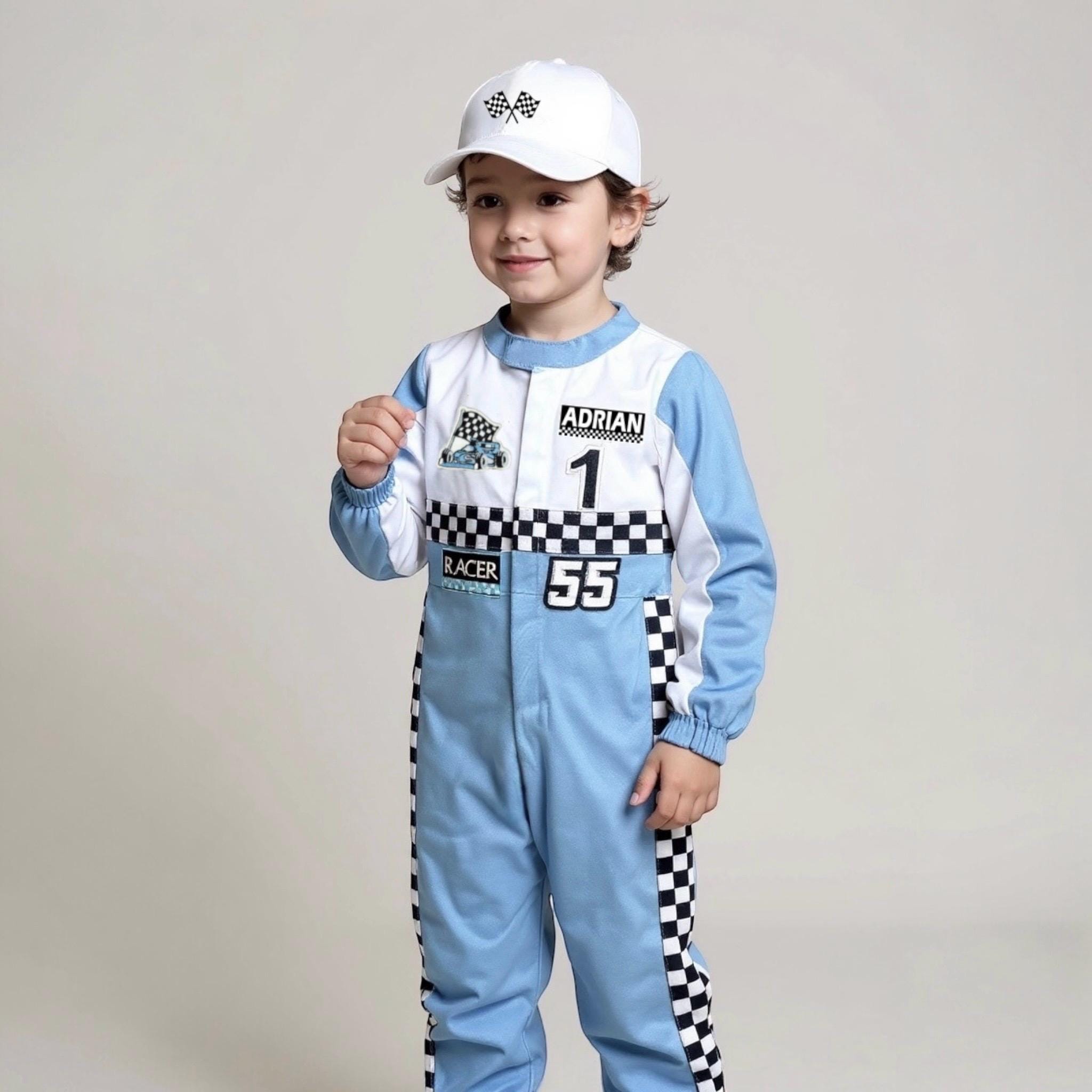 CRW Kids Pit Crew Race Suit – Ages 1-8 Years – Toddler & Baby Dress-Up One Piece