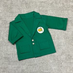 Long Sleeves Green Jacket, Green Blazer Costume, Cake Smash Golf Suit 1st Birthday Gift PhotoProps Halloween Costume Golf Jumpsuit