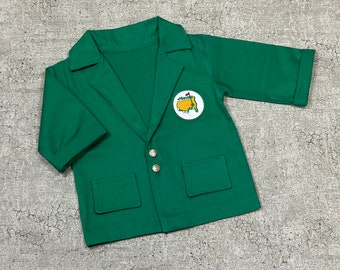 Veste verte à manches longues, costume de blazer vert, costume de golf Cake Smash, cadeau 1er anniversaire, accessoires photo, costume d'Halloween, combinaison de golf