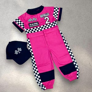 Fast One Birthday Suit - Race Car Birthday Toddler Costume - Kids Racing Jumpsuit - Baby Girl Gift - Halloween Costume