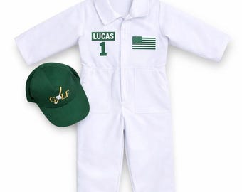 Personalized Golf Costume, Toddler Caddie Uniform, Hole In One Birthday, Baby Golf Outfit