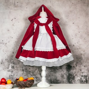 Magic Cape Little Red Riding Hood Fancy Dress for Birthday Party and Carnival Costume Red Riding Hood Outfit Halloween Costume 1st Birthday