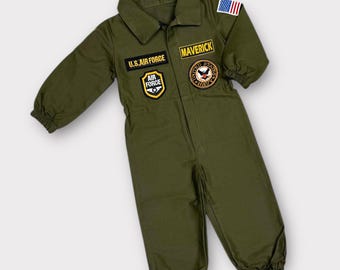 Personalized Baby Pilot Flight Suit – Custom US Air Force Aviator Costume with Name