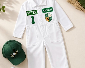 Personalized Golf Suit - Kids Caddie Outfit - Toddler Golf Costume - Hole In One Birthday