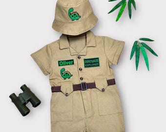 Baby Dinosaur Safari Outfit - Fancy Safari Costume for Kids - Toddler Dinosaur Safari Costume - Wild One Birthday Party - Halloween Costume