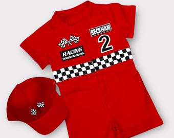 Fast One Birthday - Race Car Birthday Toddler Outfit - Kids Racing Jumpsuit - Baby Racer Suit