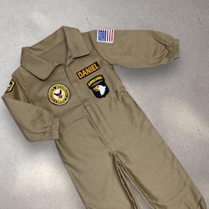 Air Force Pilot Costume - US Navy Flight Jumpsuit for Kids - Aviator Baby Uniform - Toddler Halloween Costume - Top One Birthday Party Suit