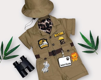 Personalized Safari Costume for Baby & Toddler Boys – Wild One Birthday Romper – Halloween Jungle Outfit for Kids