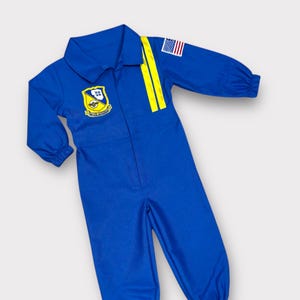 Personalized Blue Angels Inspired Flight Suit - Toddler Navy Blue Pilot Costume - 1st Birthday Pilot Outfit - Halloween Costume