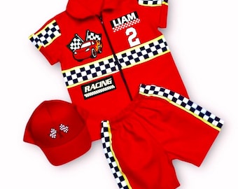 Disfraz de coche de carreras para niños pequeños - Traje de carreras para niños - Disfraz de Halloween