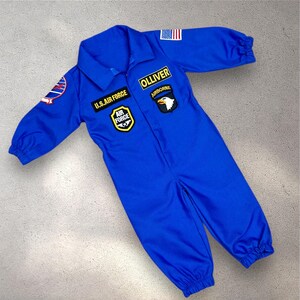 Personalized Air Force Fighter Pilot Costume - US Navy Uniform for Kids - Toddler Flight Suit - Halloween Costume - Top One Birthday