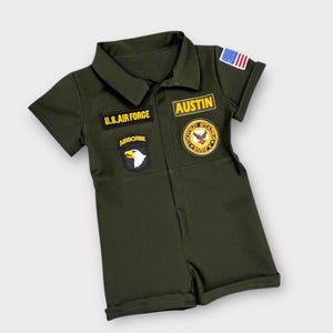Baby Aviator Costume - Pilot Suit - Fighter Pilot Jumpsuit - Airforce Flight Suit for Kids - Top One Birthday Suit