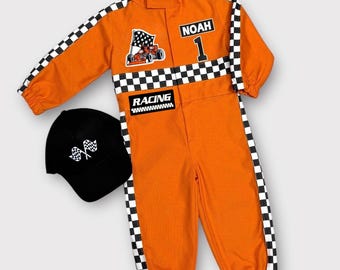 Fast One Birthday Suit - Race Car Birthday Toddler Costume - Kids Racing Jumpsuit - Two Fast