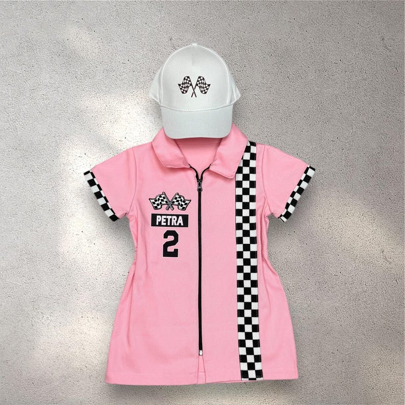 Pink Spring Racing Dress Pink Race Car Toddler Costume - Fast One Birthday - Girls Racing Dress ...