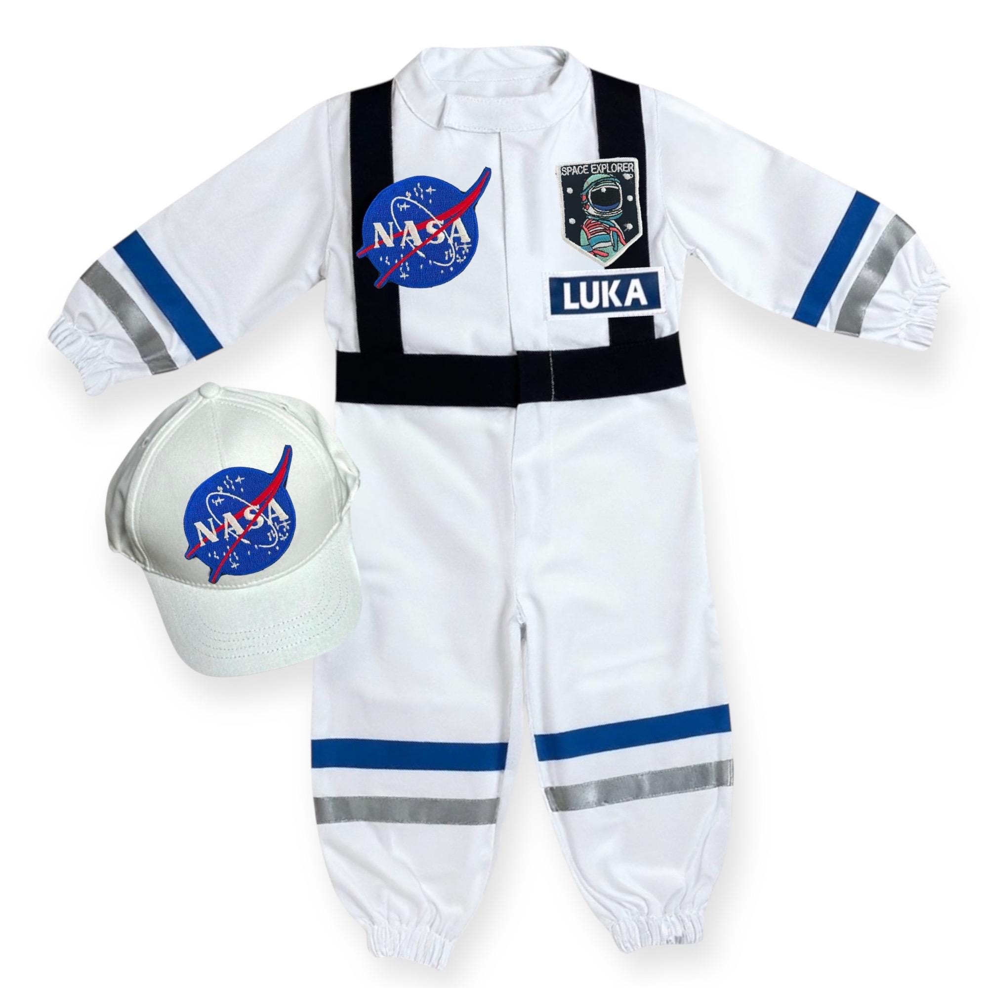 Custom Kids Astronaut Costume - White Space Jumpsuit for Birthday or ...