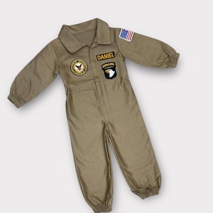 Air Force Pilot Costume - US Navy Flight Jumpsuit for Kids - Aviator Baby Uniform - Toddler Halloween Costume - Top One Birthday Party Suit