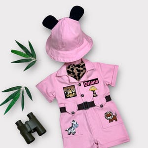 Personalized Pink Safari Outfit for Baby & Toddler - Wild One Birthday Safari Costume - Halloween Costume - Girl Safari Costume