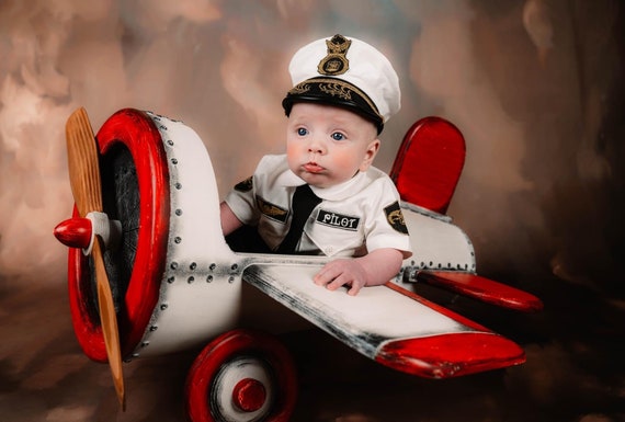 Disfraz de piloto moderno con sombrero, aviador personalizado para