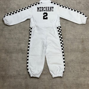 White Racing Suit Custom Personalized-Fast One Birthday Suit-Race Car Birthday-Two Fast Birthday Custom Race Suit-Halloween Costume image 9