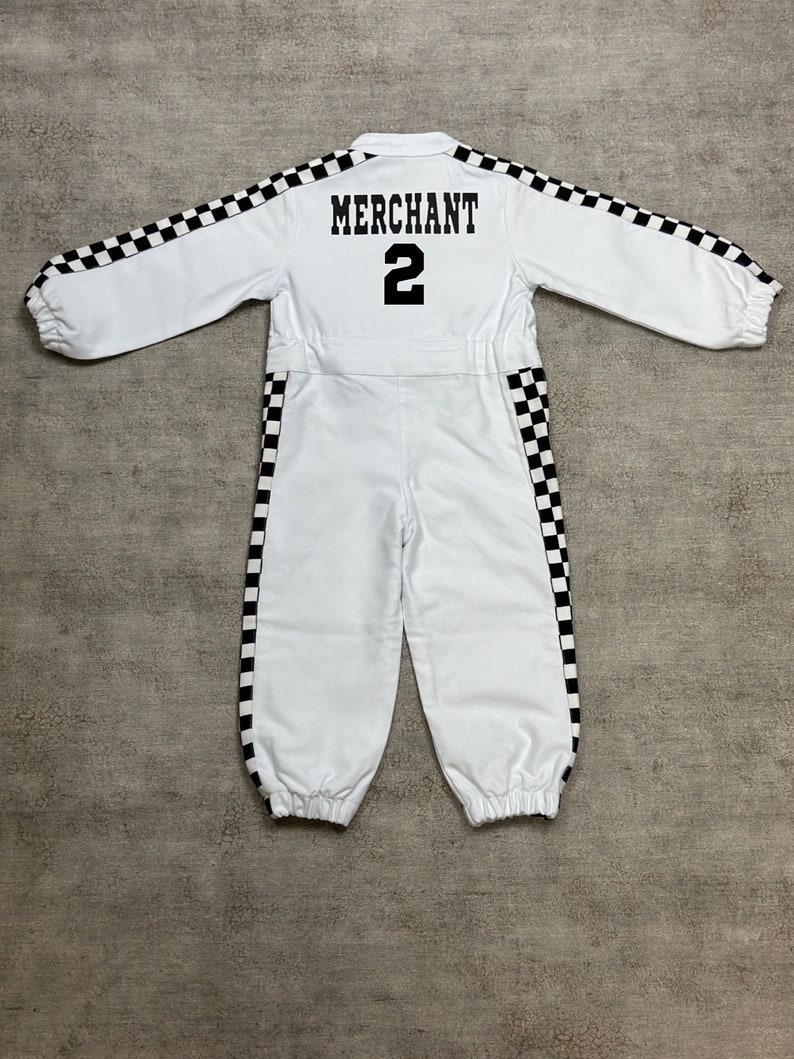 White Racing Suit Custom Personalized-Fast One Birthday Suit-Race Car Birthday-Two Fast Birthday Custom Race Suit-Halloween Costume image 9