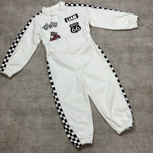 White Racing Suit Custom Personalized-Fast One Birthday Suit-Race Car Birthday-Two Fast Birthday Custom Race Suit-Halloween Costume image 10