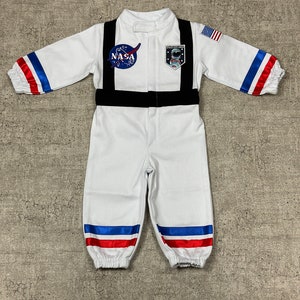 Personalized White Long Astronaut Kids Costume Space Baby Jumpsuit Toddler Space Themed Birthday Party Suit Astronaut Themed Outfit image 6