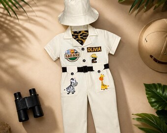 Personalized Safari Outfit for Toddler - Baby Safari Costume - Wild One Birthday Suit - Halloween Cosplay