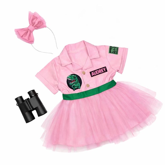 Personalized Dinosaur Safari Outfit Girl – Dino Birthday Tutu Dress – Toddler Jurrasic Outfit