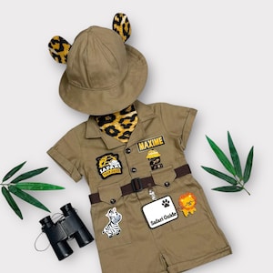 Personalized Safari Costume for Boys – Wild One Birthday Suit – Halloween Jungle Themed Outfit for Kids