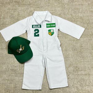 Custom Caddy Costume 1st Class Quality Outfit Personalized Unisex Golf Suit 1st Birthday Gift PhotoProps christmas Costume Golf Jumpsuit