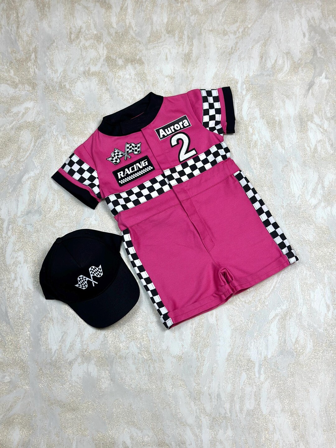 Pink Baby Race Outfit for Girls Fast One Birthday Suit Race Car ...