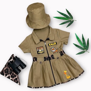 Personalized Safari Dress for Toddlers – Wild One Birthday & Halloween Outfit - Girls Safari Costume