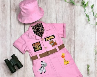 Safari Outfit for Girls - Wild One Birthday Costume - Safari Explorer Jumpsuit - Safari Costume - Jungle Birthday Outfit - Halloween Costume