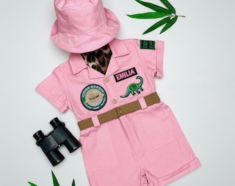 Kleinkind Dinosaurier Entdecker Outfit für Mädchen - Safari Wild One Birthday Anzug - Kinder Dino Kostüm