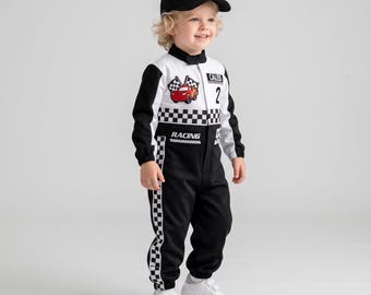 Fast One Birthday Suit - Race Car Birthday Toddler Costume - Kids Racing Jumpsuit - Halloween Costume